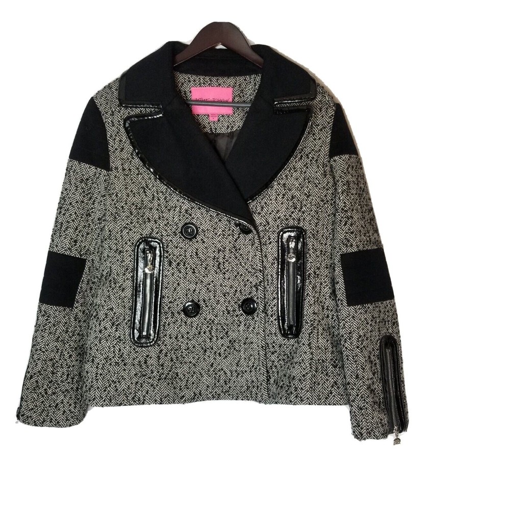 Betsey Johnson Womens XL Tweed Jacket Coat.Great Condition!